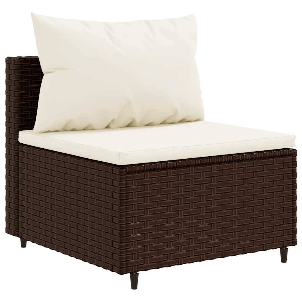 vidaXL 8-tlg. Garten-Sofagarnitur mit Kissen Braun Poly Rattan