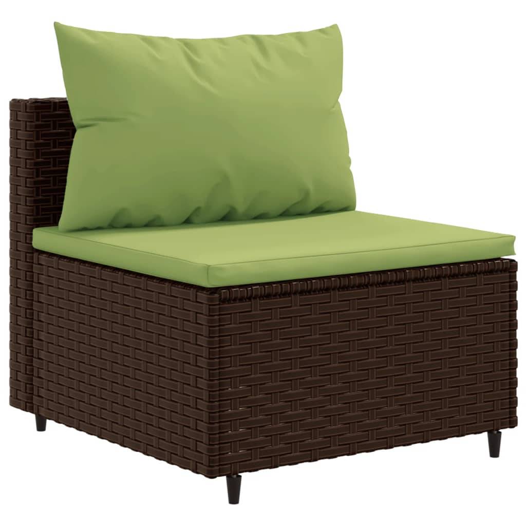 vidaXL 10-tlg. Garten-Lounge-Set mit Kissen Braun Poly Rattan