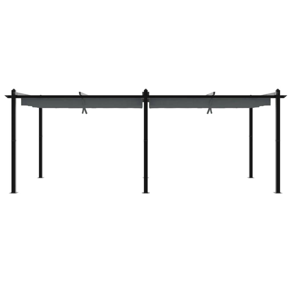 vidaXL Gartenpavillon mit Ausziehbarem Dach Anthrazit 3x6 m Aluminium
