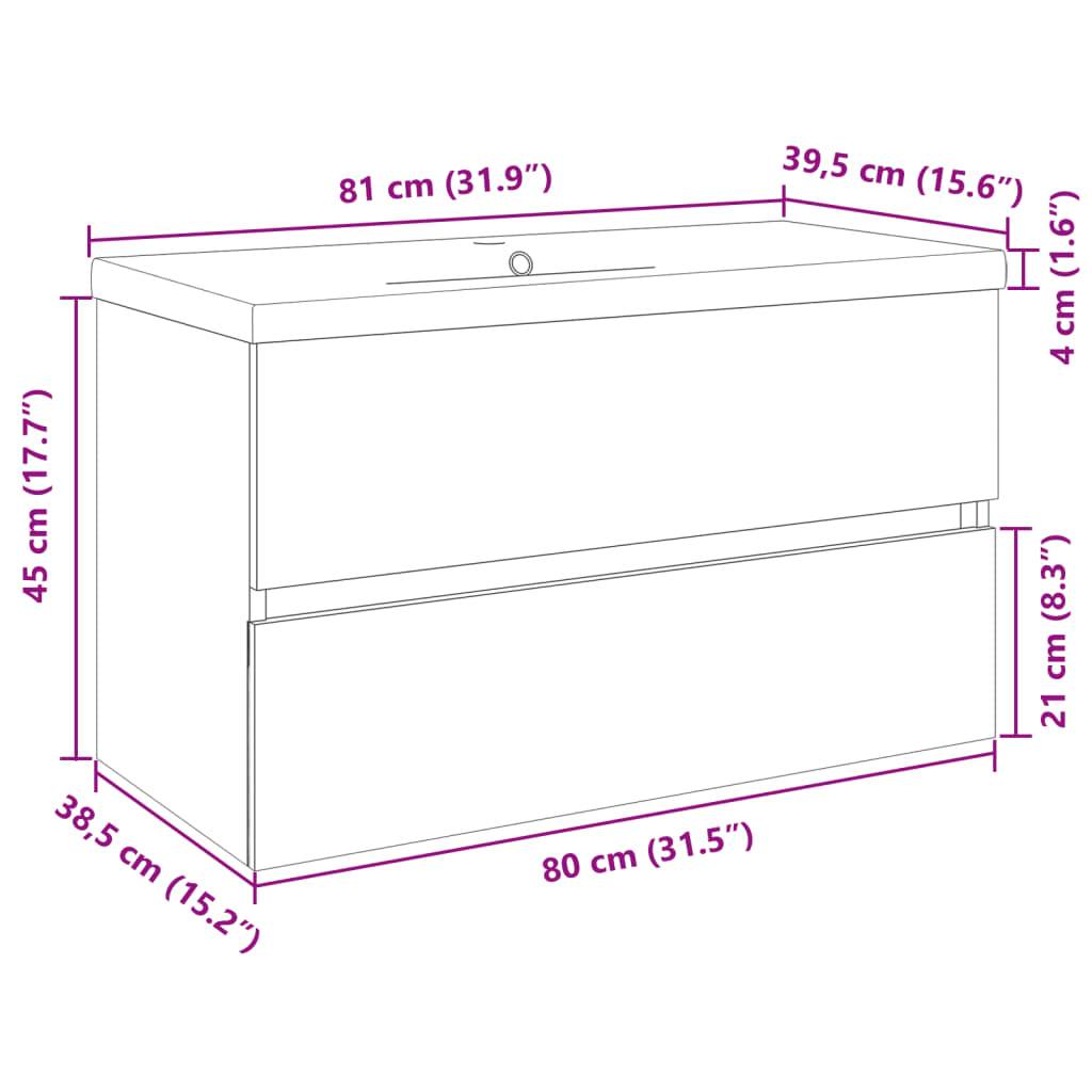 vidaXL 2-tlg. Badmöbel-Set Keramik und Holzwerkstoff