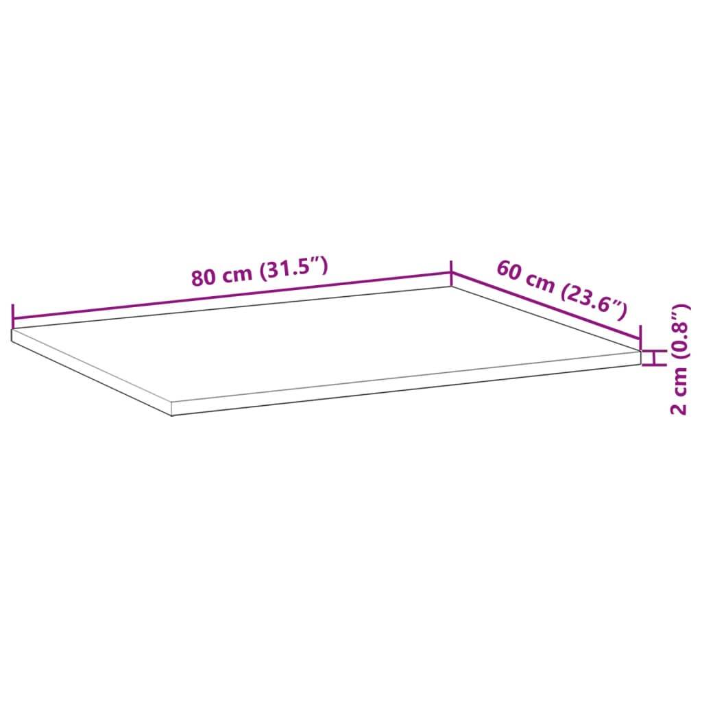vidaXL Waschtischplatte Ölbeschichtung 80x60x2 cm Massivholz Akazie