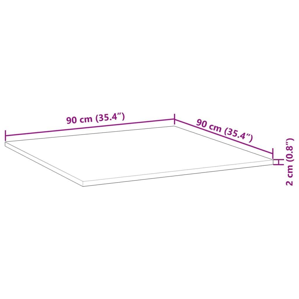 vidaXL Tischplatte Quadratisch 90x90x2 cm Massivholz Akazie