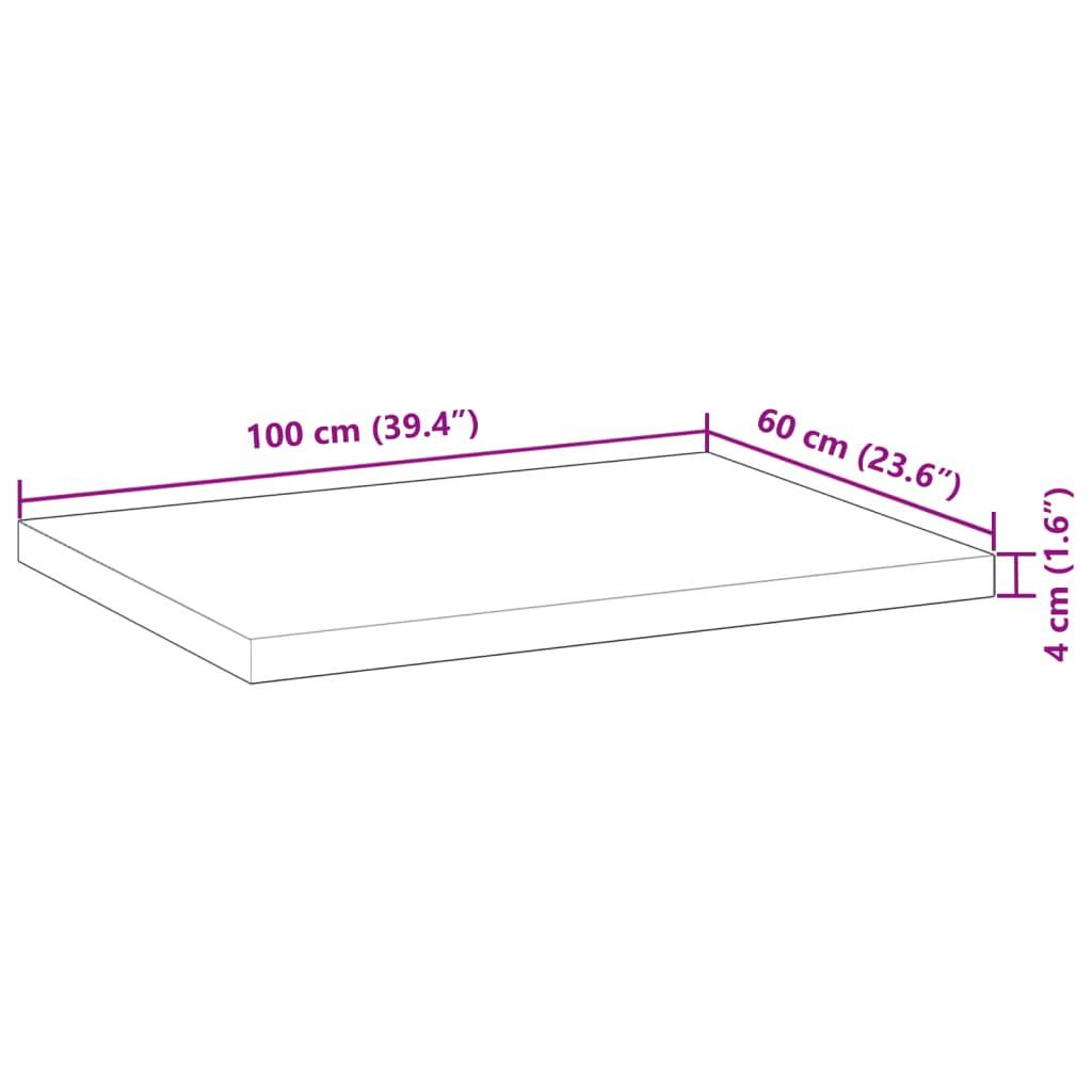 vidaXL Waschtischplatte Unbehandelt 100x60x4 cm Massivholz Akazie