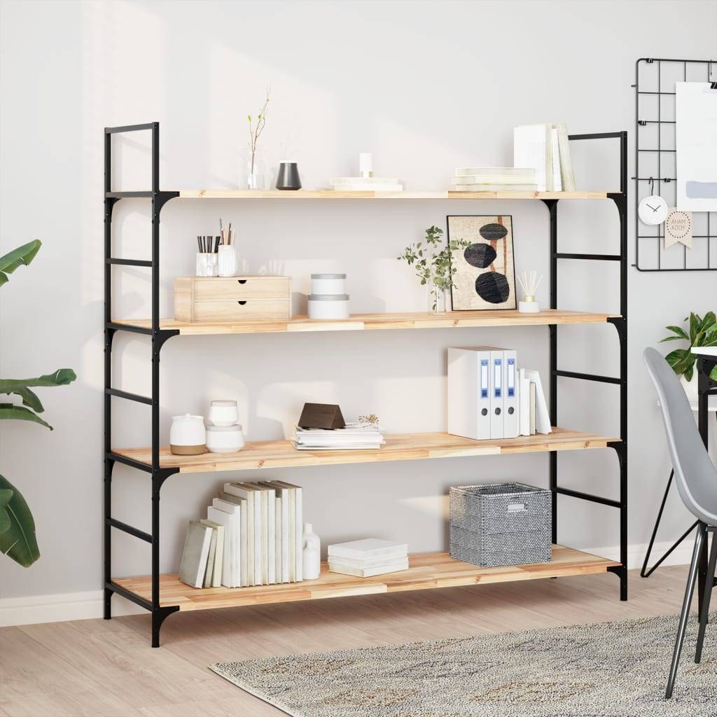 vidaXL Schweberegale 4 Stk. 120x40x2 cm Massivholz Akazie Unbehandelt