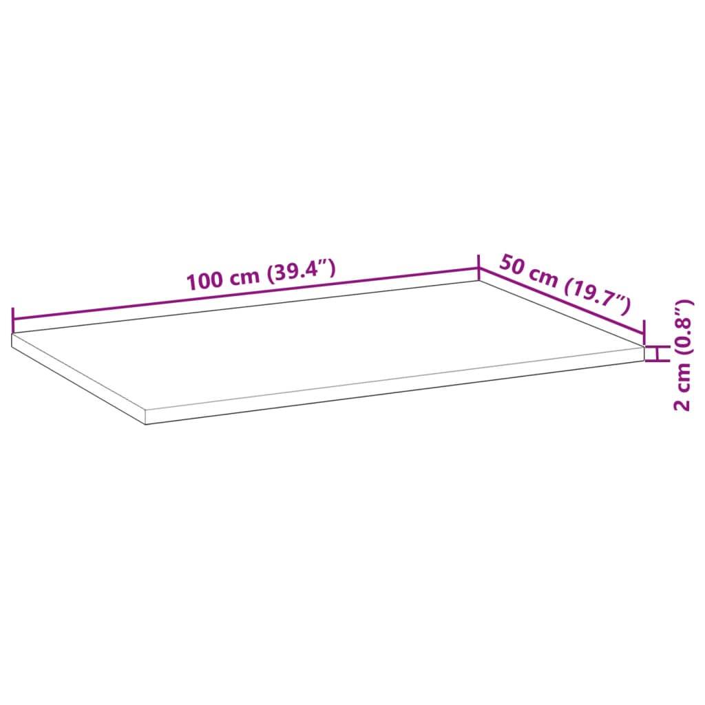 vidaXL Schreibtischplatte Unbehandelt 100x50x2 cm Massivholz Akazie