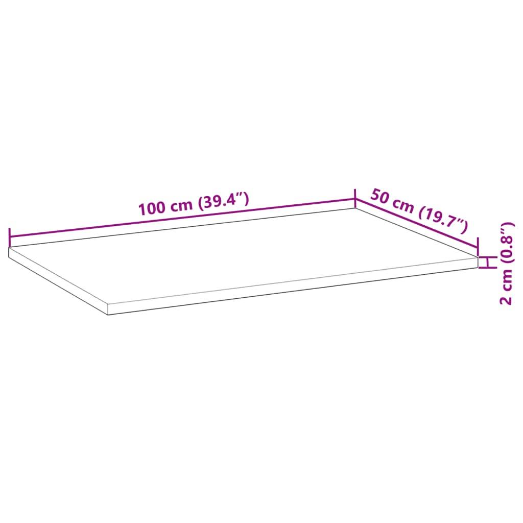 vidaXL Waschtischplatte Unbehandelt 100x50x2 cm Massivholz Akazie