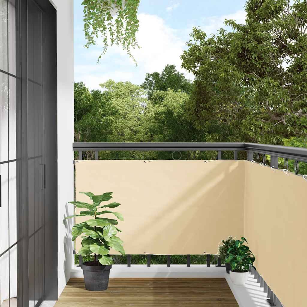 vidaXL Balkon-Sichtschutz Creme 400x90 cm PVC