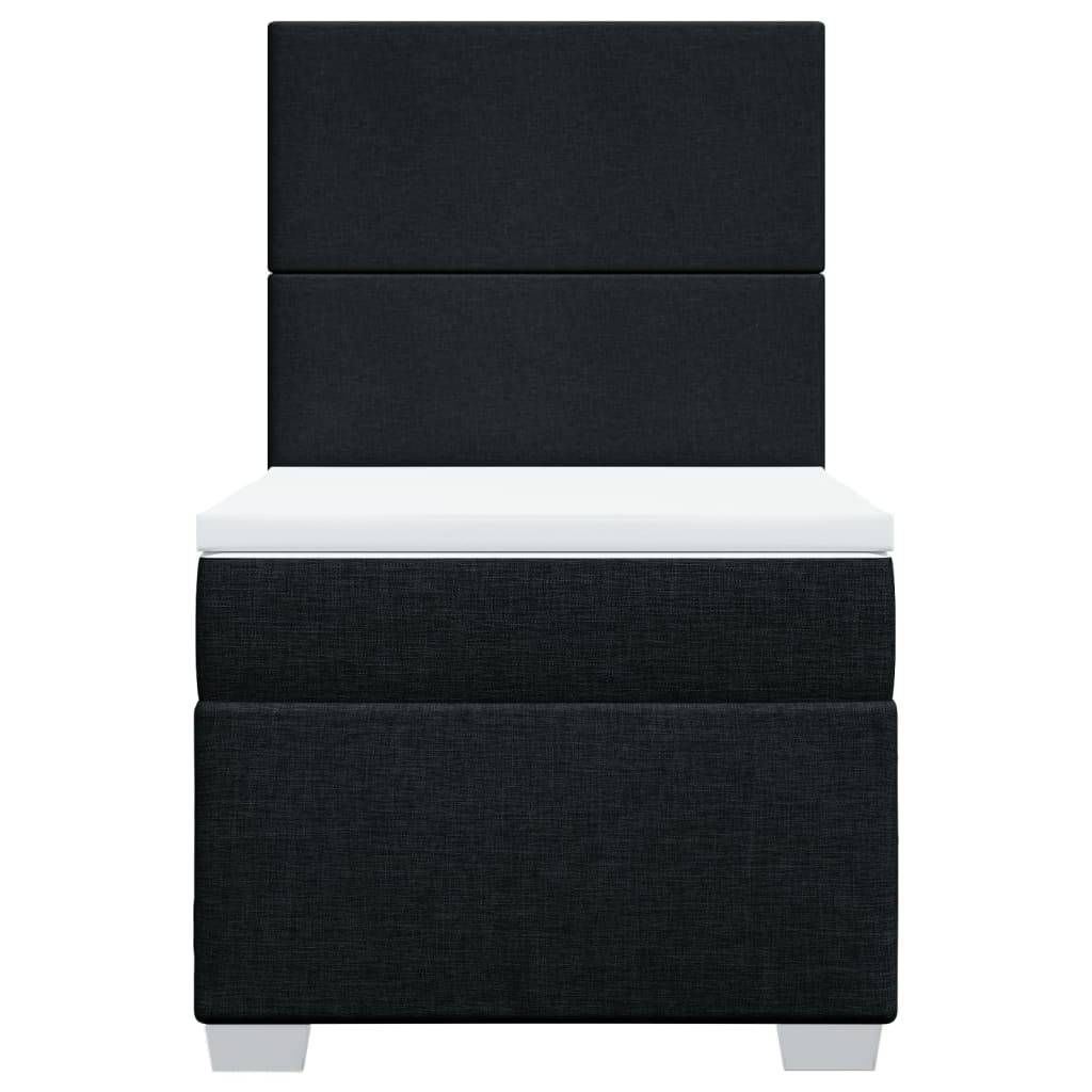 vidaXL Boxspringbett mit Matratze Schwarz 80x200 cm Stoff