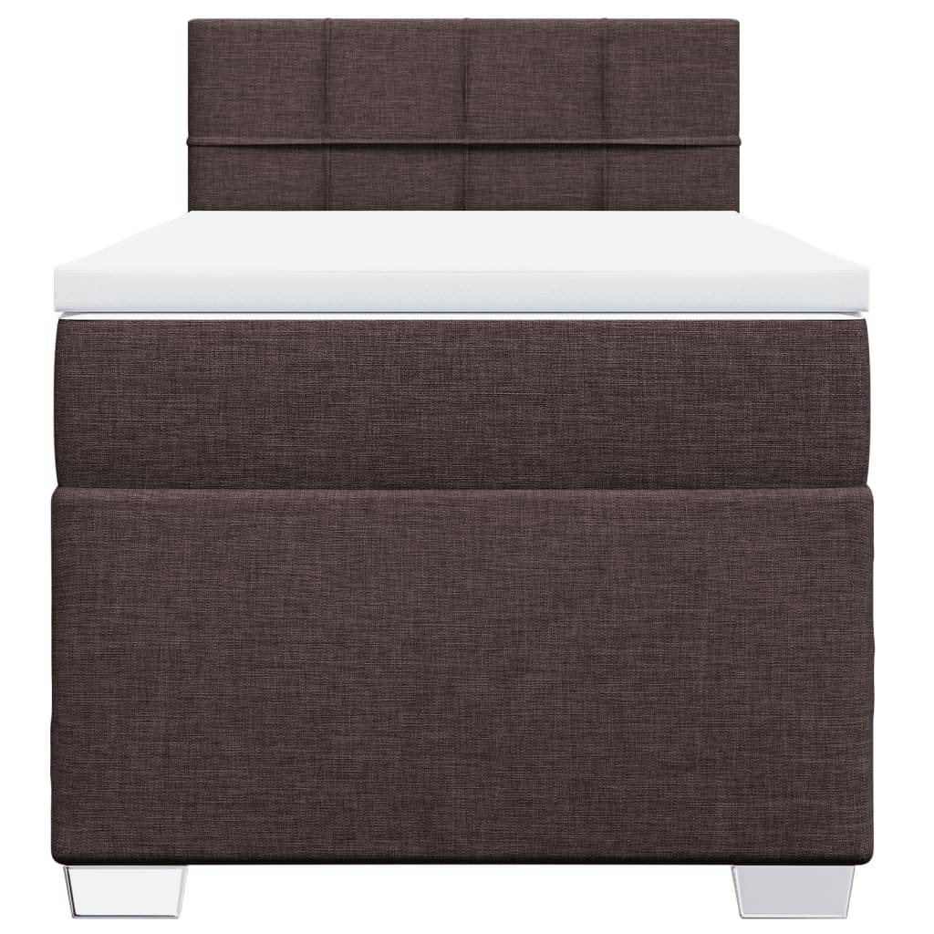 vidaXL Boxspringbett mit Matratze Dunkelbraun 80x200 cm Stoff