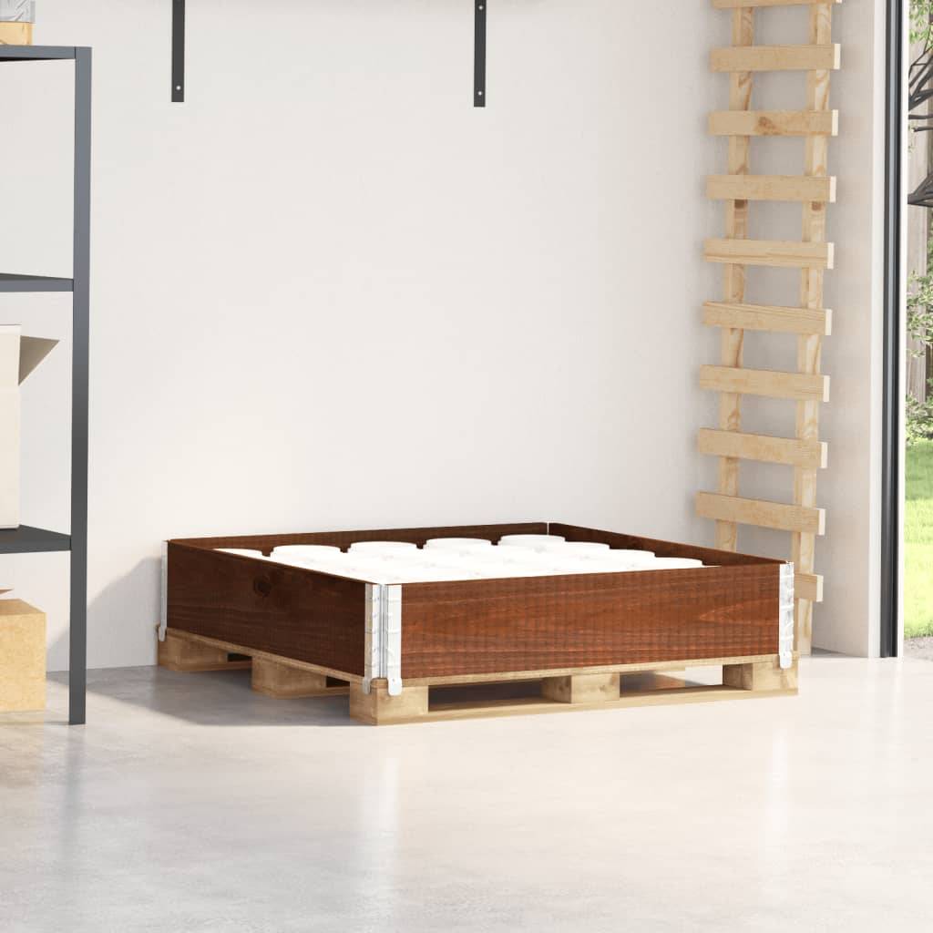 vidaXL Paletten-Aufsatzrahmen Braun 100x100 cm Massivholz Kiefer