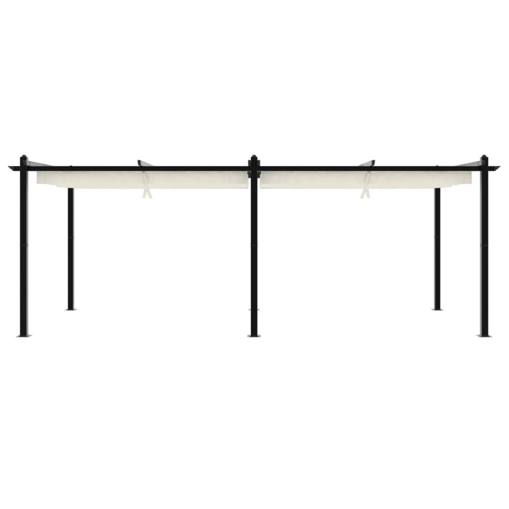 vidaXL Gartenpavillon mit Ausziehbarem Dach Creme 3x6 m Aluminium