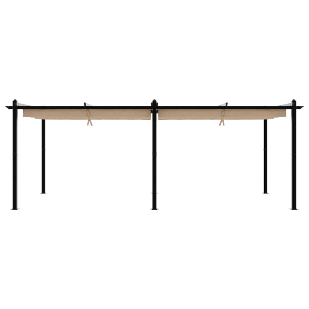 vidaXL Gartenpavillon mit Ausziehbarem Dach Taupe 3x6 m Aluminium