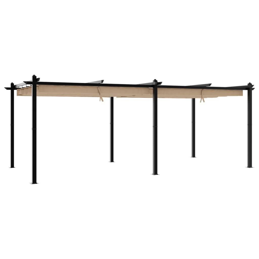 vidaXL Gartenpavillon mit Ausziehbarem Dach Taupe 3x6 m Aluminium