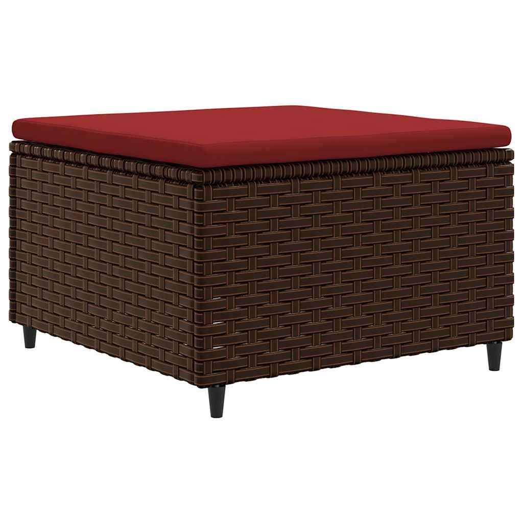 vidaXL 4-tlg. Garten-Lounge-Set mit Kissen Braun Poly Rattan