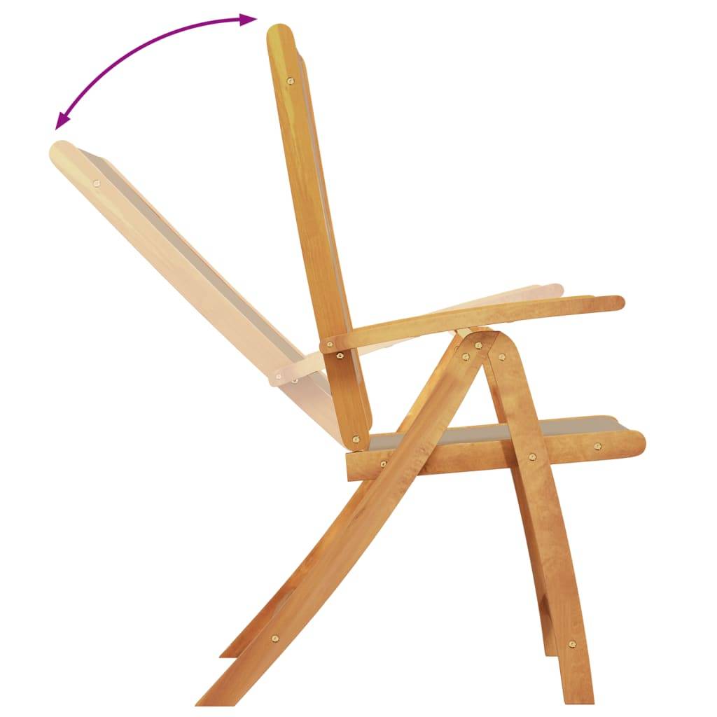 vidaXL Gartenstühle 8 Stk. Klappbar Massivholz Akazie und Textilene