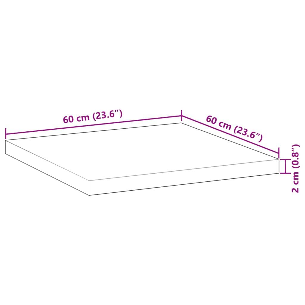 vidaXL Tischplatte Quadratisch 60x60x2 cm Massivholz Akazie