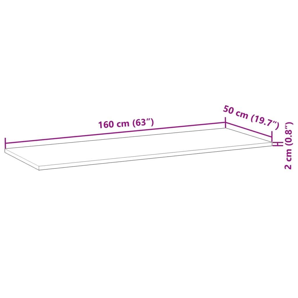 vidaXL Tischplatte Rechteckig 160x50x2 cm Massivholz Akazie