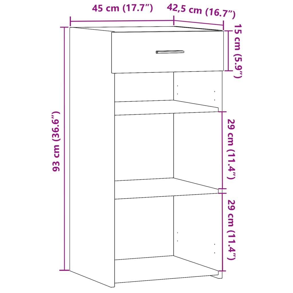 vidaXL Sideboard Schwarz 45x42,5x93 cm Holzwerkstoff