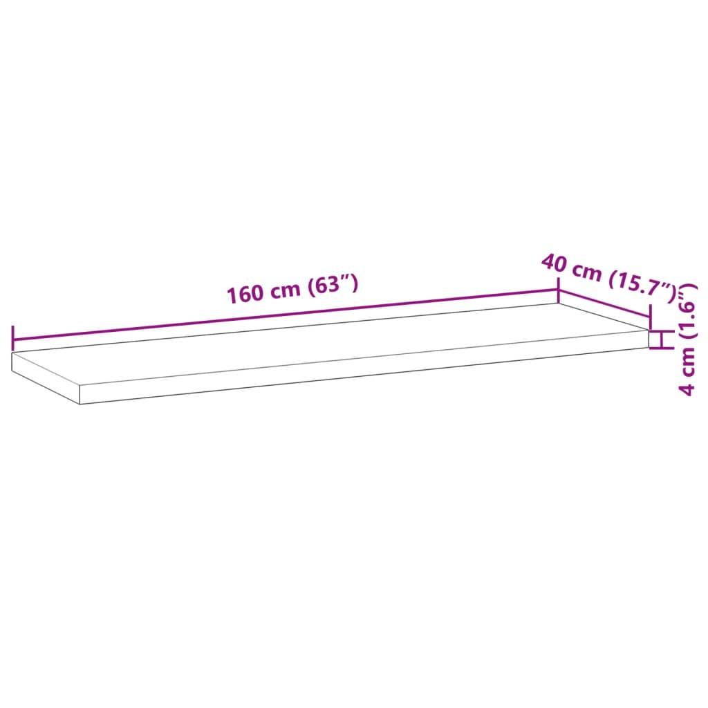 vidaXL Waschtischplatte Unbehandelt 160x40x4 cm Massivholz Akazie