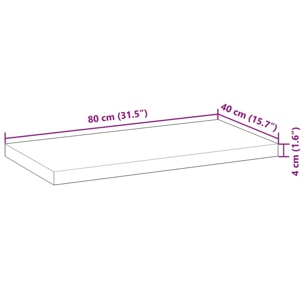 vidaXL Waschtischplatte Unbehandelt 80x40x4 cm Massivholz Akazie