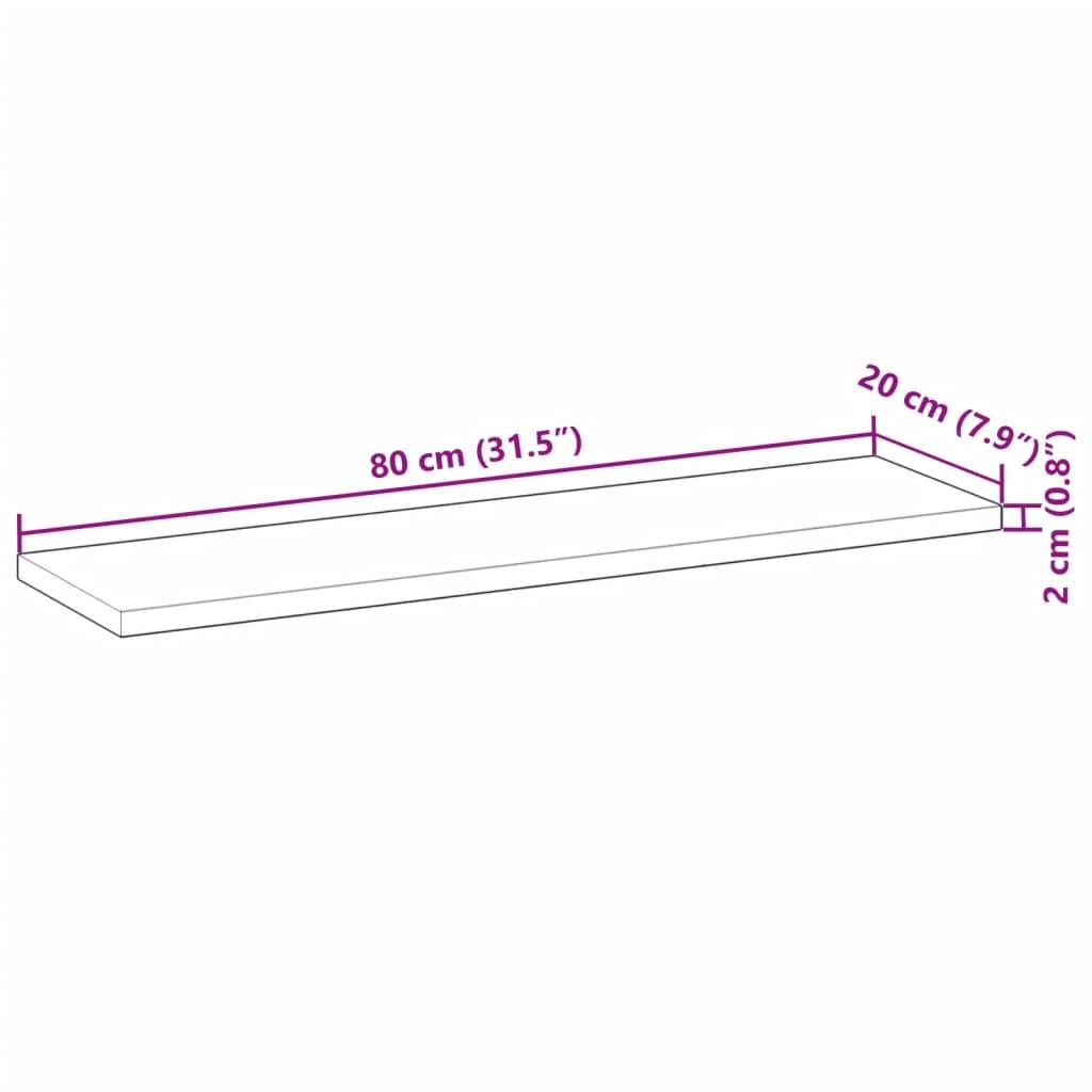 vidaXL Tischplatte Rechteckig 80x20x2 cm Massivholz Akazie