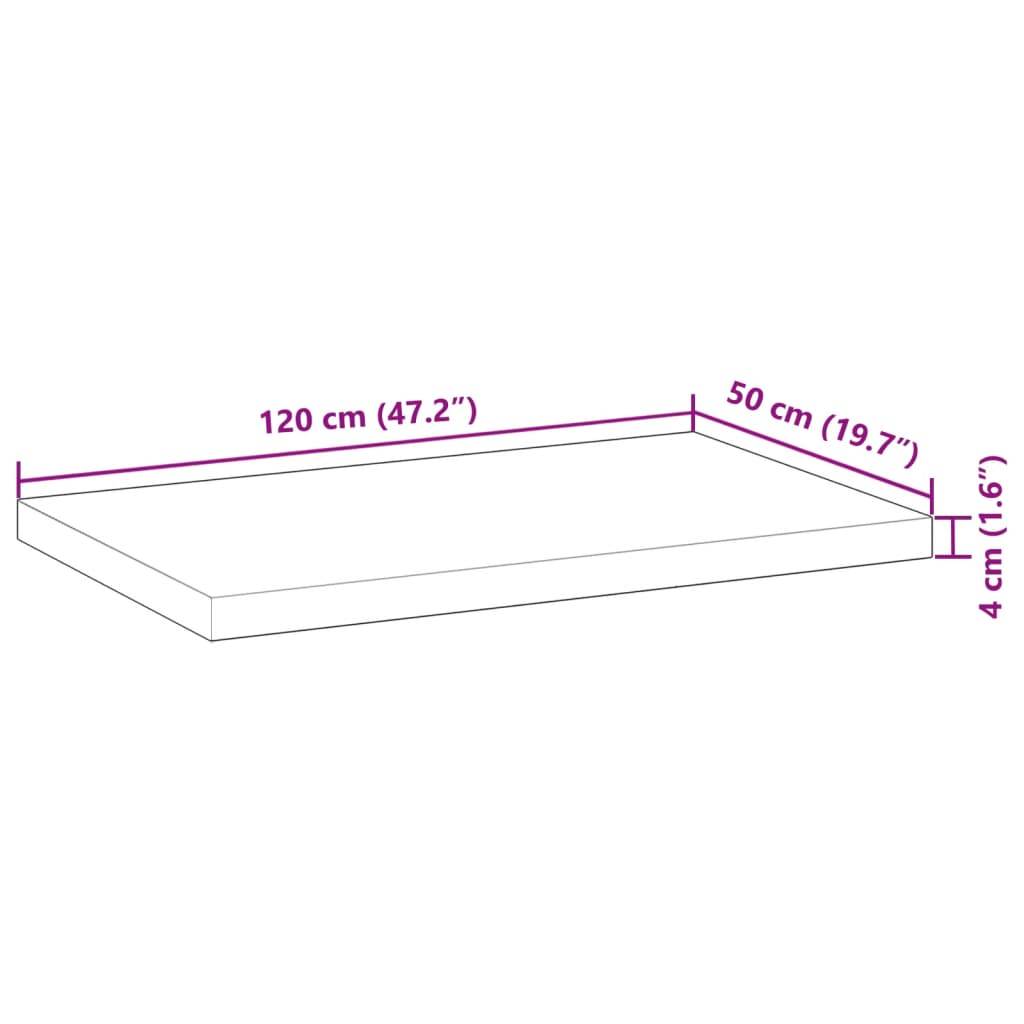 vidaXL Waschtischplatte Unbehandelt 120x50x4 cm Massivholz Akazie