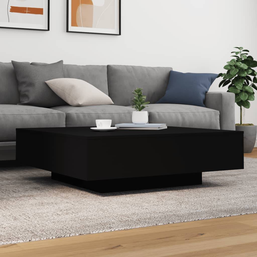 vidaXL Couchtisch mit LED-Leuchten Schwarz 100x100x31 cm