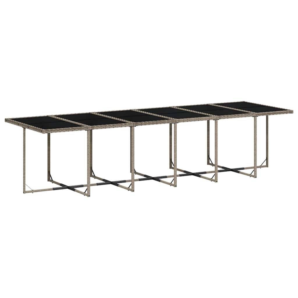 vidaXL 13-tlg. Garten-Essgruppe mit Kissen Grau Poly Rattan