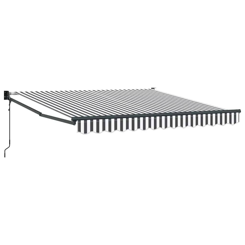 vidaXL Markise Einziehbar Anthrazit und Weiß 3x2,5 m Stoff & Aluminium