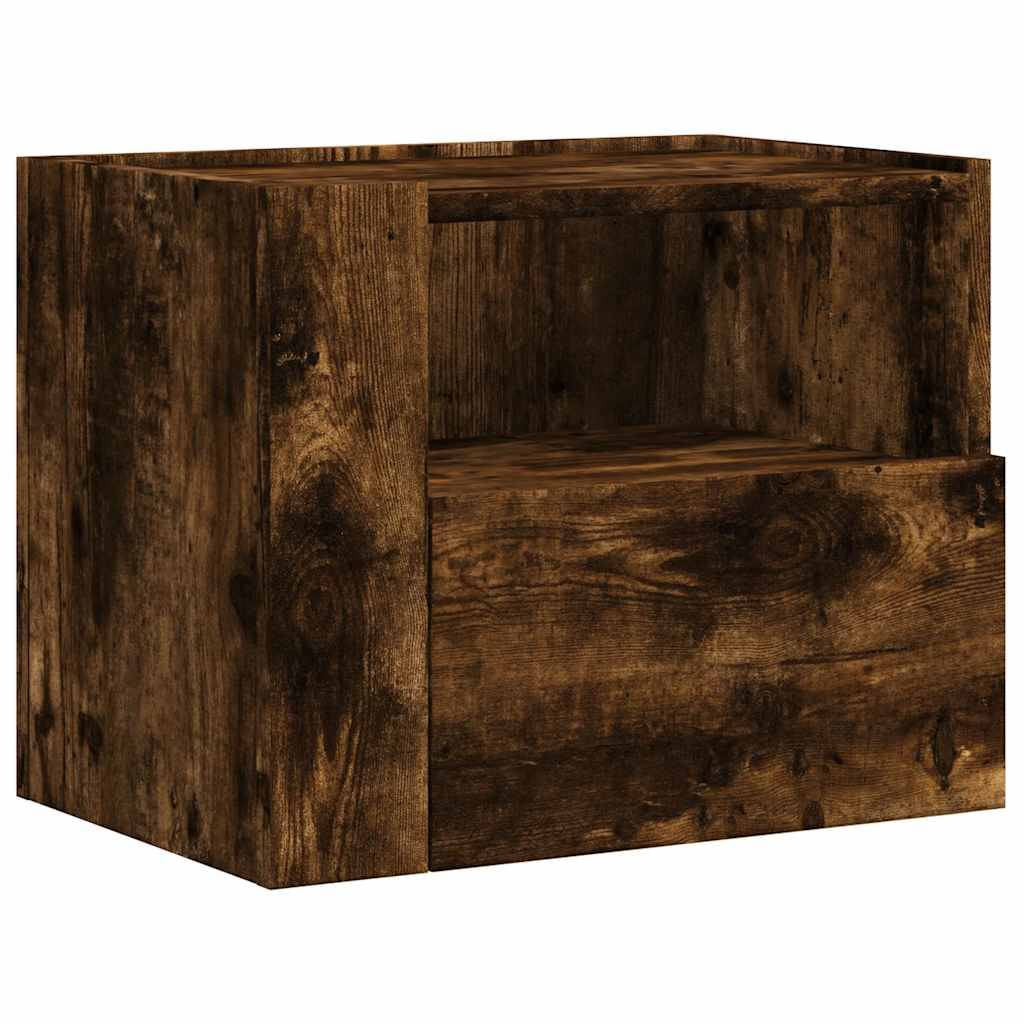 vidaXL Wand-Nachttische 2 Stk. Räuchereiche 45x30x35 cm