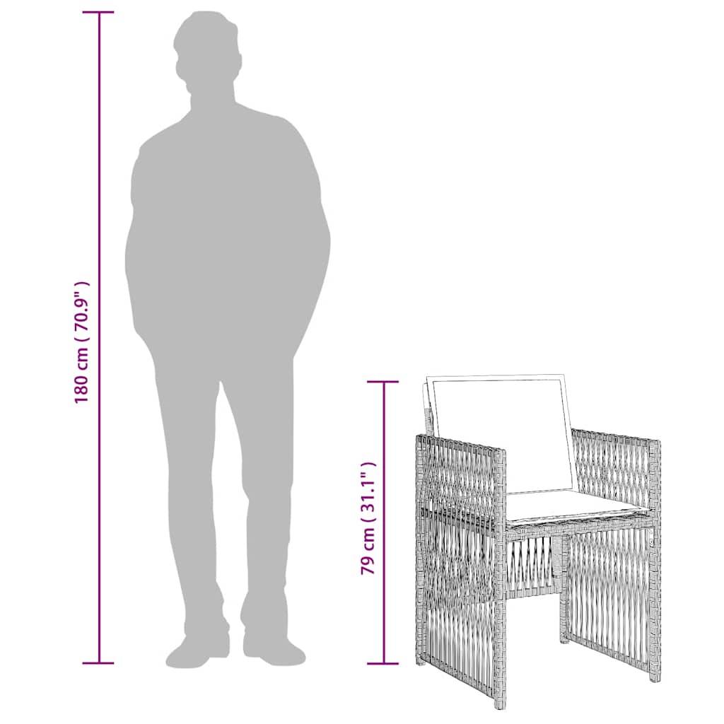 vidaXL Gartenstühle mit Kissen 4 Stk. Hellgrau Poly Rattan