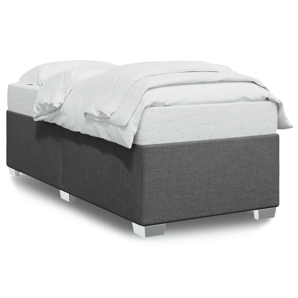 vidaXL Bettgestell ohne Matratze Dunkelgrau 90x190 cm Stoff