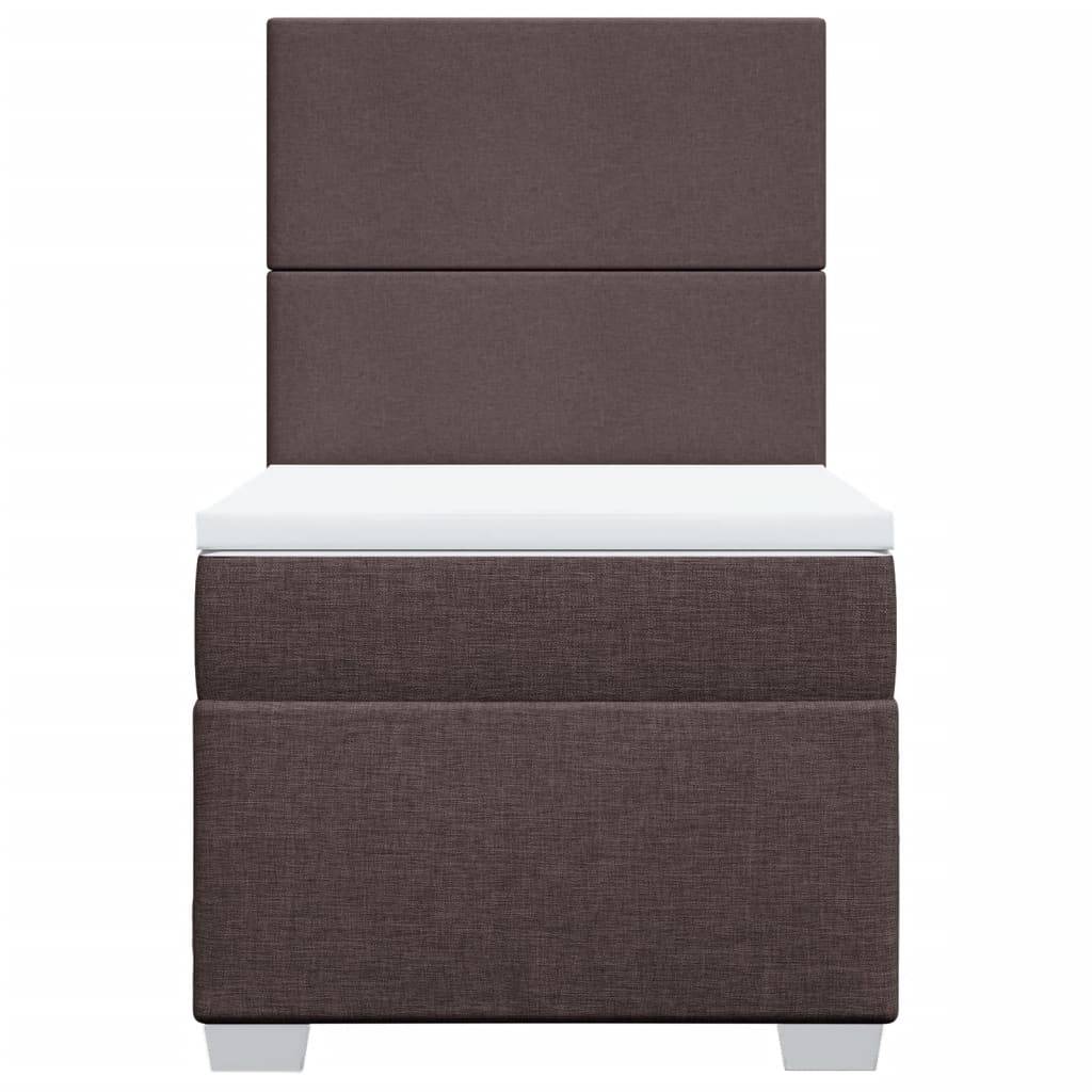 vidaXL Boxspringbett mit Matratze Dunkelbraun 100x200 cm Stoff