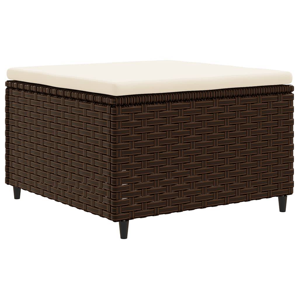 vidaXL 4-tlg. Garten-Lounge-Set mit Kissen Braun Poly Rattan