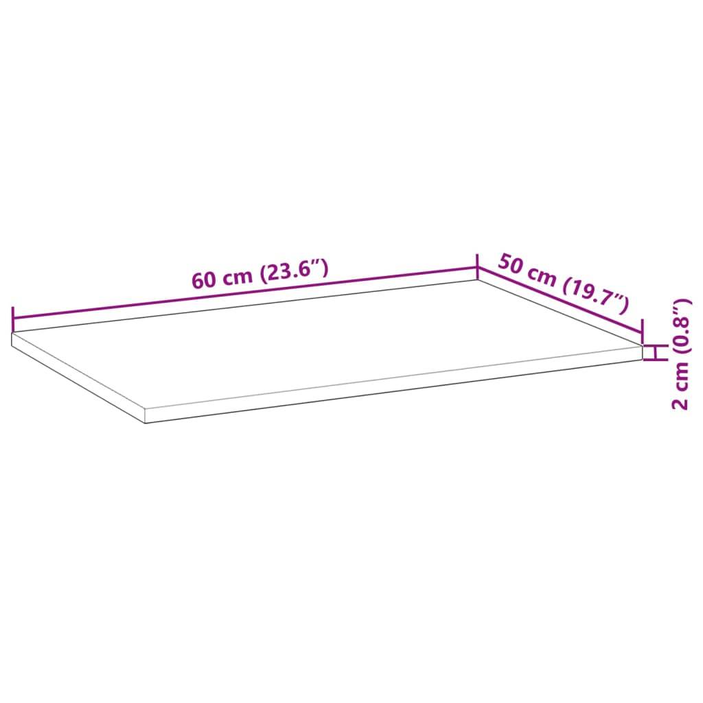 vidaXL Waschtischplatte Ölbeschichtung 60x50x2 cm Massivholz Akazie