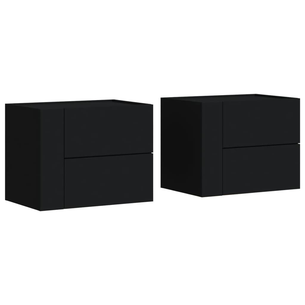 vidaXL Wand-Nachttische 2 Stk. Schwarz 45x30x35 cm