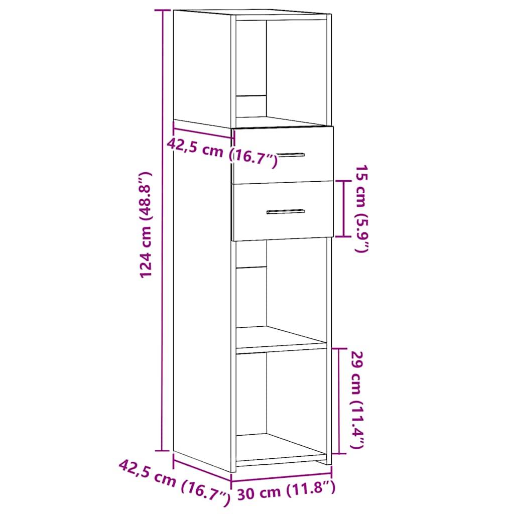 vidaXL Highboard Weiß 30x42,5x124 cm Holzwerkstoff