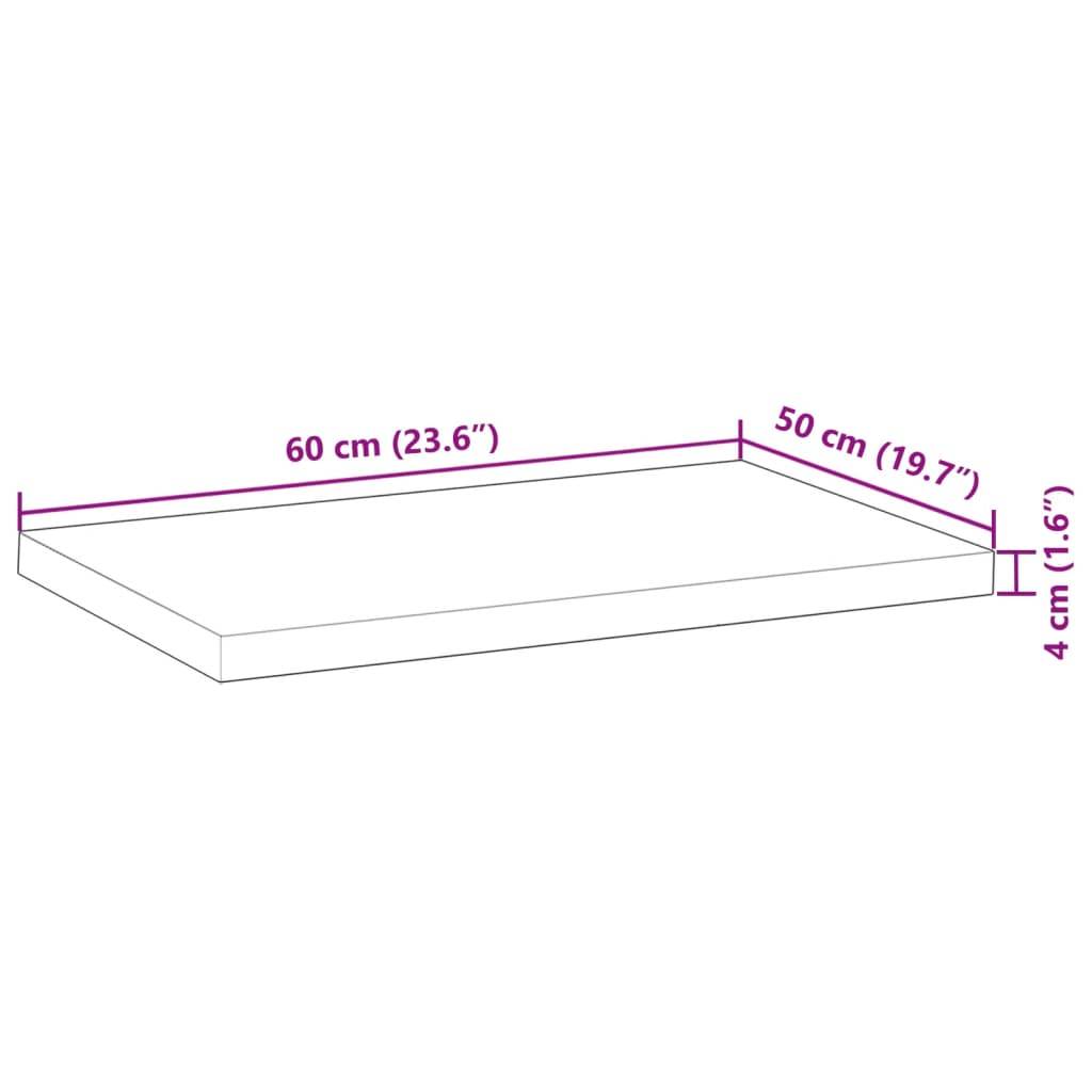 vidaXL Waschtischplatte Unbehandelt 60x50x4 cm Massivholz Akazie