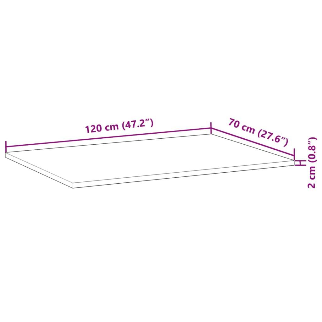 vidaXL Schreibtischplatte Unbehandelt 120x70x2 cm Massivholz Akazie