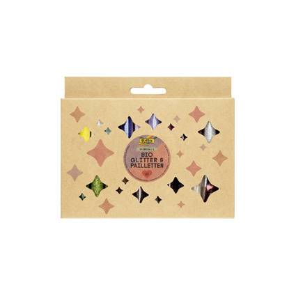 folia BIO Glitter- & Pailletten-Set, Rainbow L