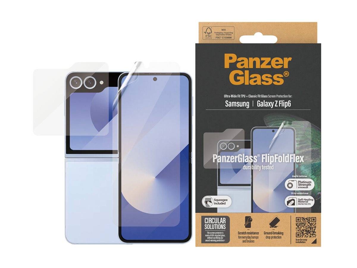 PanzerGlass - Bildschirmschutz für Handy - klassische Passform + ultraweite Passform