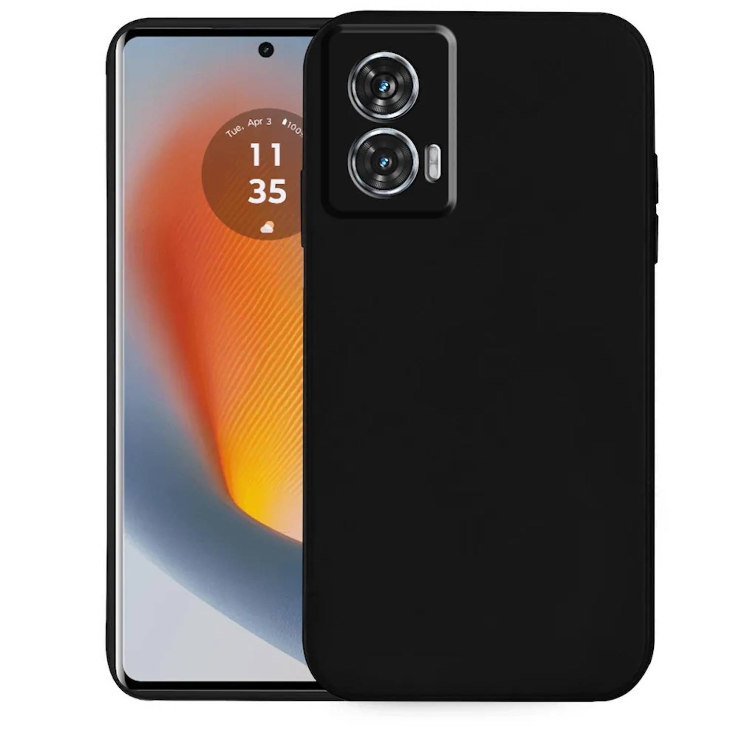Für Motorola Edge 50 Fusion Silikon TPU Schutz Hülle Case dünn Schwarz