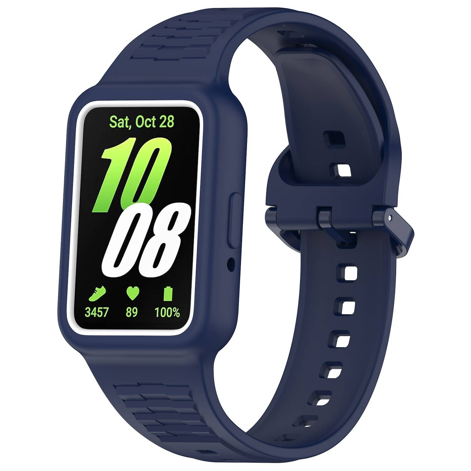 Für Samsung Galaxy Fit 3 Silikon Band integriertem Gehäuse Dunkelblau