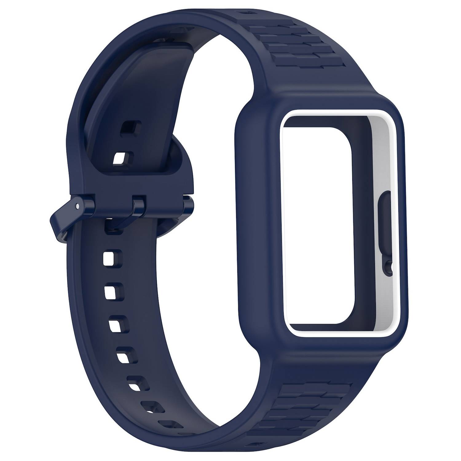 Für Samsung Galaxy Fit 3 Silikon Band integriertem Gehäuse Dunkelblau