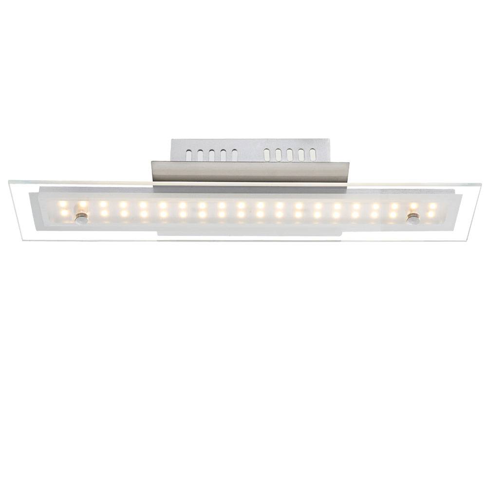 Deckenleuchte Wohnzimmerlampe Esszimmerleuchte Deckenlampe Schlafzimmerleuchte Flurlampe, Metall Glas Chrom weiß, 1x LED 8W 590Lm 3000K warmweiß,