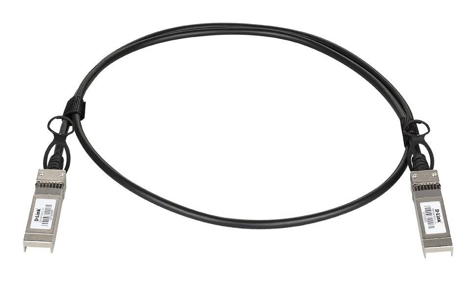 Schwarzes Kabel mit Metallsteckern an beiden Enden, gezeigt auf weißem Hintergrund.