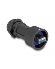 Delock RJ45 Stecker Cat.6a mit Durchführungskupplung IP68