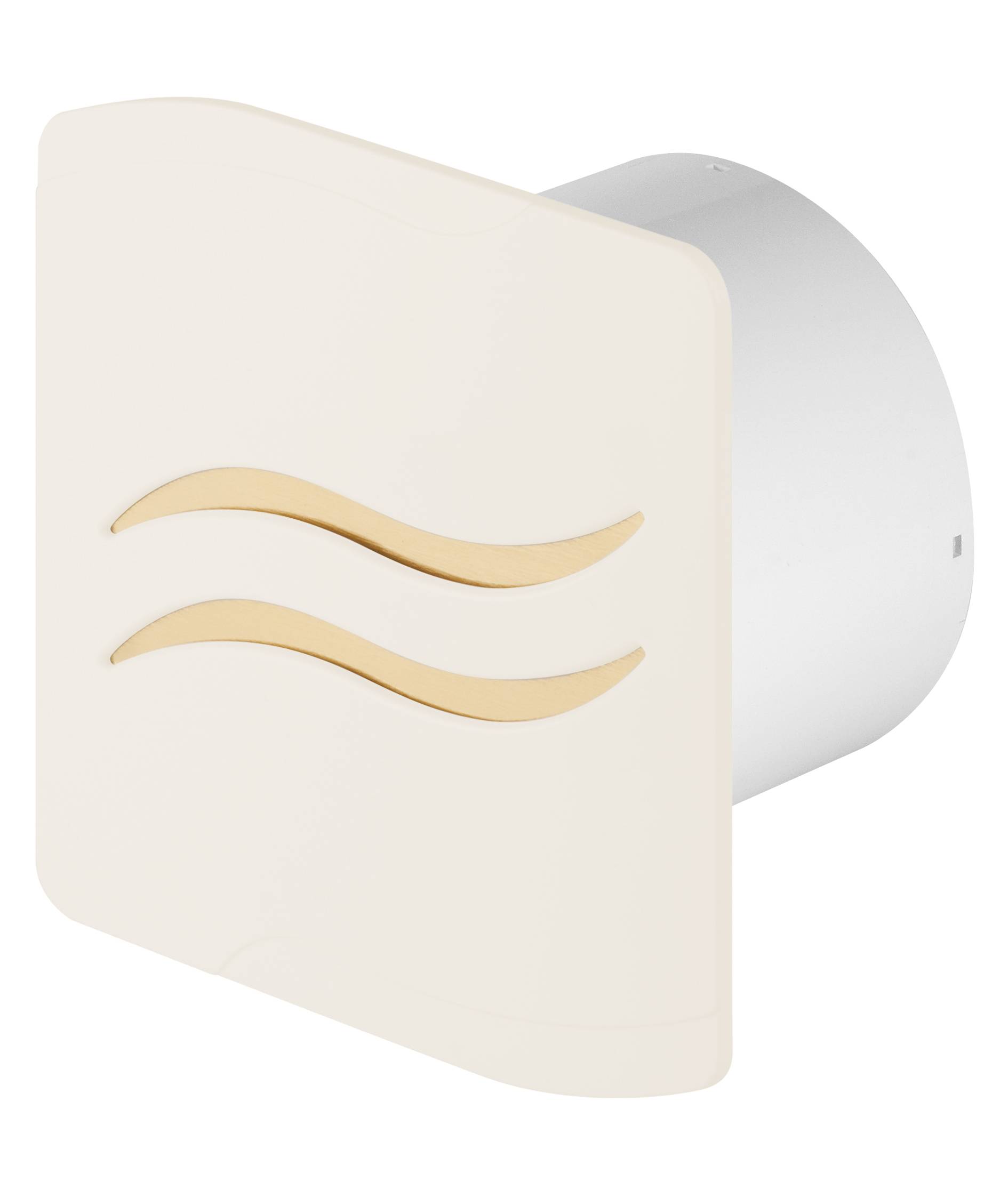 Badlüfter Lüfter Badventilator Wohnraumlüfter Wandlüfter Wandventilator Ø 100 mm Standard creme weiß / gold