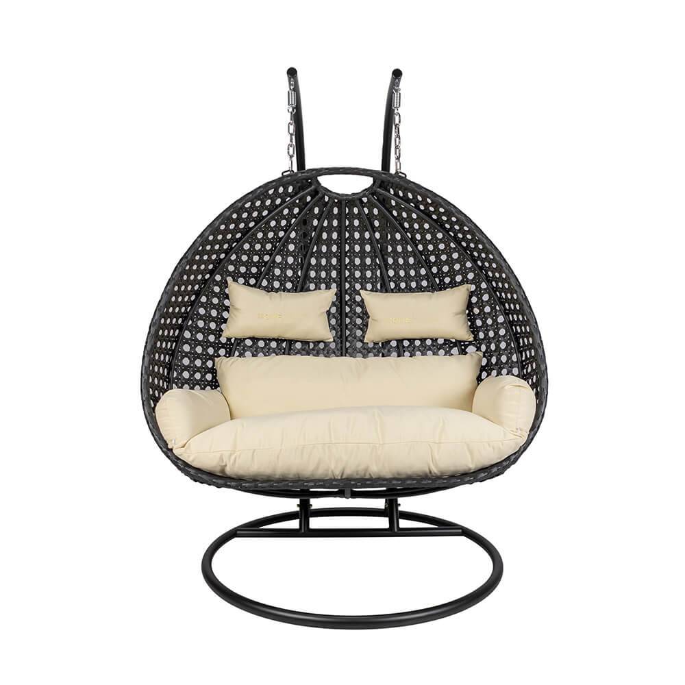 POLYRATTAN HÄNGESESSEL TWIN DELUXE - Ausstattung: Mit Regenabdeckung