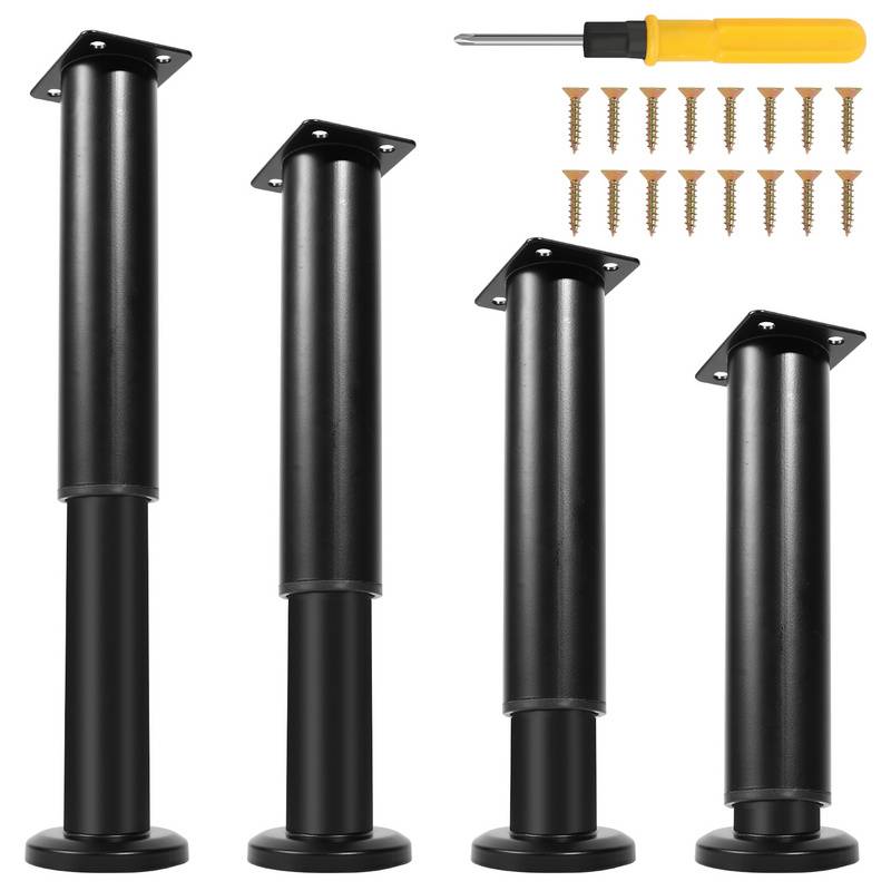 4X Möbelfüße 18-30cm Dehnbar（Schwarz） Sockelfüße Stützfuß Schrankfuß Verstellbar Hotel Sockelfüße Füße
